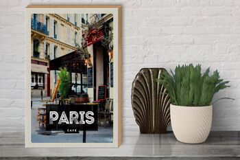 Panneau en bois voyage 30x40cm, Paris café Destination de voyage, affiche cadeau 3