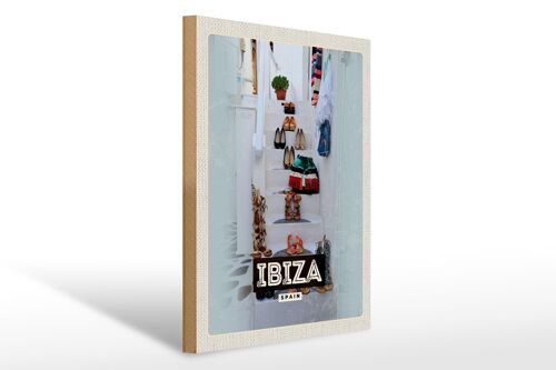 Holzschild Reise 30x40cm Ibiza Spain Urlaub Meer Geschenk