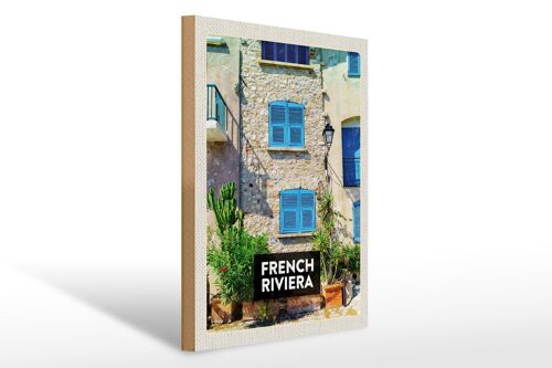 Holzschild Reise 30x40cm French Riviera Reiseziel Tourismus