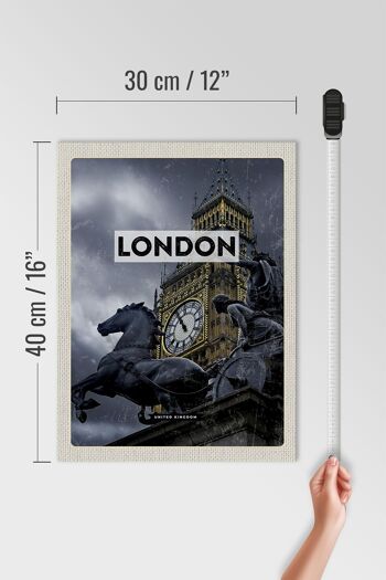 Panneau en bois voyage 30x40cm Londres Big Ben Queen Elizabeth Tower 4