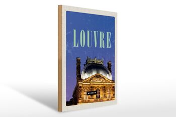Panneau en bois voyage 30x40cm Musée du Louvre destination de voyage cadeau 1