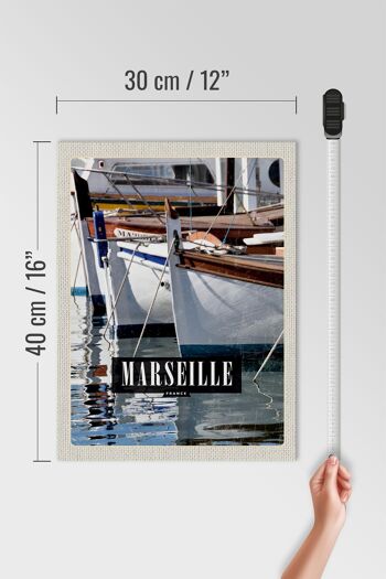 Panneau en bois voyage 30x40cm Marseille France cadeau vacances mer 4