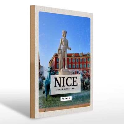 Wooden sign travel 30x40cm NICE Alpes-Maritimes France gift