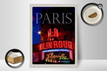 Panneau en bois voyage 30x40cm Paris Moulin Rouge Varietï¿½ 2