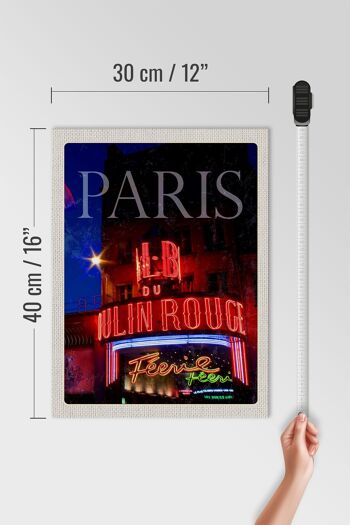 Panneau en bois voyage 30x40cm Paris Moulin Rouge Varietï¿½ 4