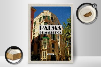 Panneau en bois voyage 30x40cm Palma de Majorque Espagne vieille ville 2