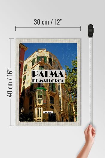Panneau en bois voyage 30x40cm Palma de Majorque Espagne vieille ville 4