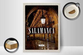 Panneau en bois voyage 30x40cm Salamanque Espagne architecture rétro 2