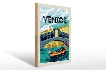 Panneau en bois voyage 30x40cm Venise Italie photo pittoresque 1