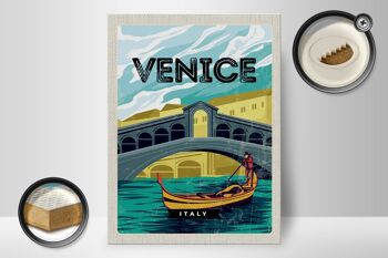 Panneau en bois voyage 30x40cm Venise Italie photo pittoresque 2