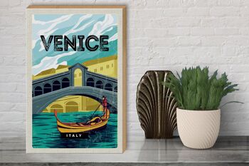 Panneau en bois voyage 30x40cm Venise Italie photo pittoresque 3