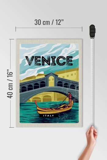 Panneau en bois voyage 30x40cm Venise Italie photo pittoresque 4