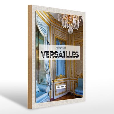 Cartel de madera viaje 30x40cm Palacio de Versalles Francia destino de viaje