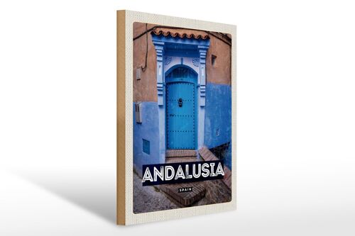 Holzschild Reise 30x40cm Andalusia Spain Retro Altstadt