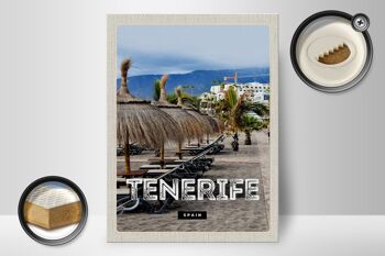 Panneau en bois voyage 30x40cm Tenerife Espagne vacances plage palmiers 2