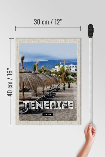 Panneau en bois voyage 30x40cm Tenerife Espagne vacances plage palmiers 4