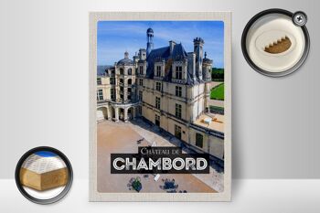Panneau en bois voyage 30x40cm Château de Chambord cadeau château 2