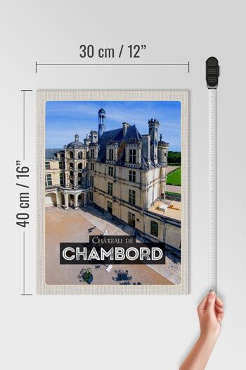 Panneau en bois voyage 30x40cm Château de Chambord cadeau château 4