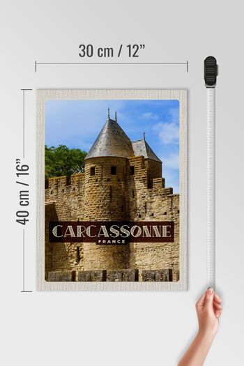 Panneau en bois voyage 30x40cm Carcassonne Franca Patrimoine Mondial 4