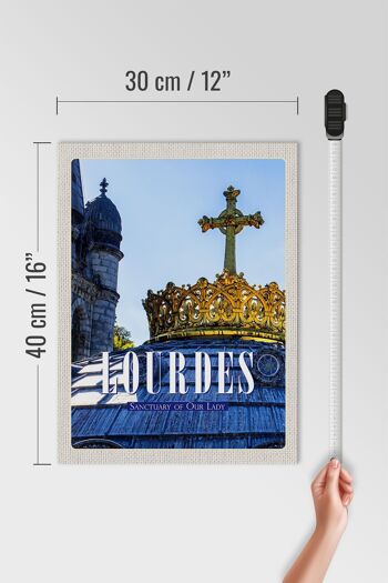 Panneau en bois voyage 30x40cm Lourdes Sanctuaire Notre-Dame cadeau 4