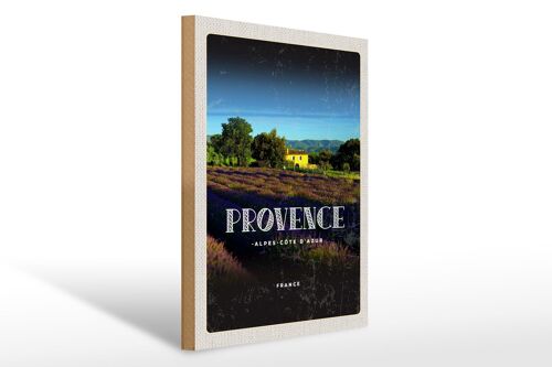 Holzschild Reise 30x40cm Provence-Alpes-Cï¿½te d'Azur France