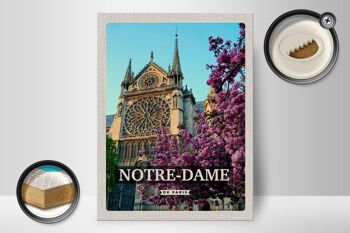 Panneau en bois voyage 30x40cm Notre-Dame de paris destination voyage vacances 2