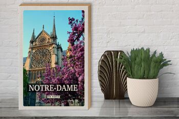 Panneau en bois voyage 30x40cm Notre-Dame de paris destination voyage vacances 3