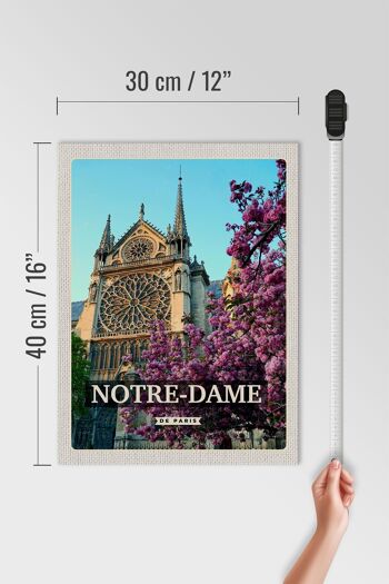 Panneau en bois voyage 30x40cm Notre-Dame de paris destination voyage vacances 4