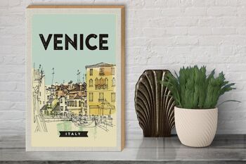 Panneau en bois voyage 30x40cm Venise Italie image pittoresque cadeau 3