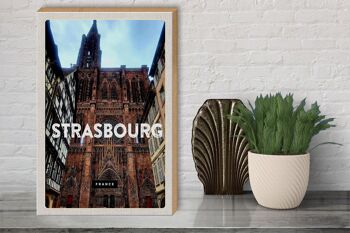 Panneau en bois voyage 30x40cm Strasbourg France Architecture Tourisme 3