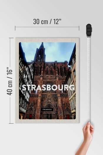 Panneau en bois voyage 30x40cm Strasbourg France Architecture Tourisme 4