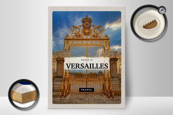 Panneau en bois voyage 30x40cm Château de Versailles France porte dorée 2