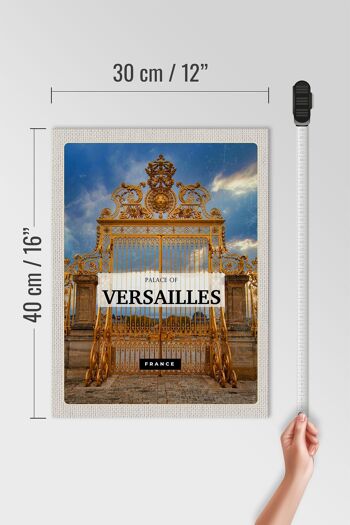 Panneau en bois voyage 30x40cm Château de Versailles France porte dorée 4