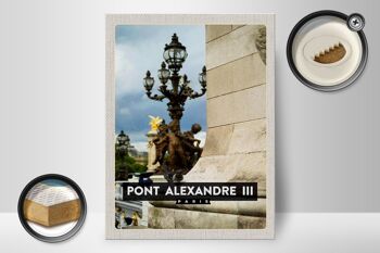 Panneau en bois voyage 30x40cm Point Alexandre III Paris destination voyage 2