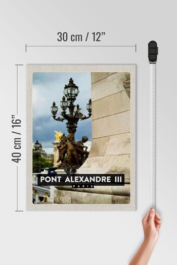 Panneau en bois voyage 30x40cm Point Alexandre III Paris destination voyage 4