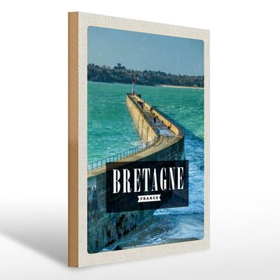 Panneau en bois voyage 30x40cm Bretagne France destination voyage vacances