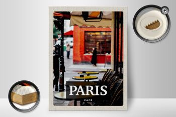 Panneau en bois voyage 30x40cm Paris Café Restaurant destination de voyage 2