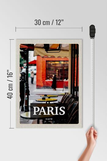 Panneau en bois voyage 30x40cm Paris Café Restaurant destination de voyage 4