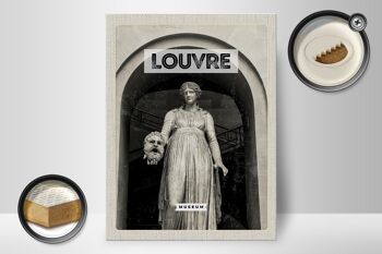 Panneau en bois voyage 30x40cm Musée du Louvre marbre figure dame 2