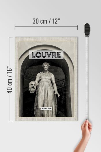 Panneau en bois voyage 30x40cm Musée du Louvre marbre figure dame 4