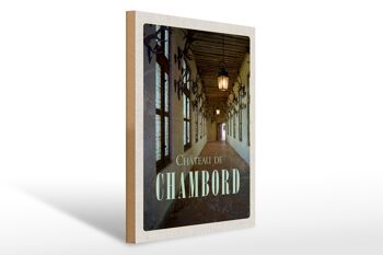Panneau en bois voyage 30x40cm Château de Chambord cadeau château 1