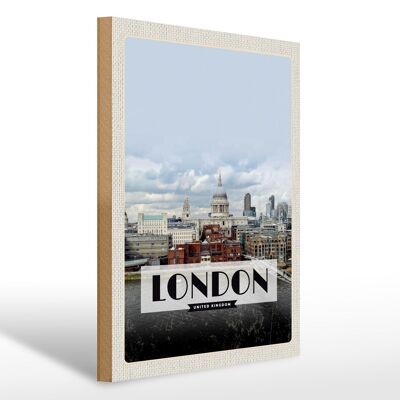 Cartello in legno da viaggio 30x40 cm Poster fotografico Londra Regno Unito