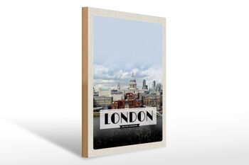 Panneau en bois voyage 30x40cm Londres Royaume-Uni affiche photo 1