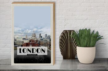 Panneau en bois voyage 30x40cm Londres Royaume-Uni affiche photo 3