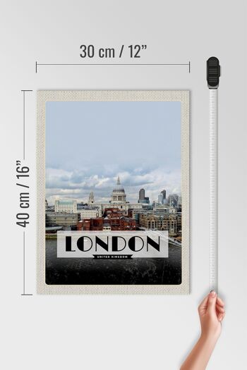 Panneau en bois voyage 30x40cm Londres Royaume-Uni affiche photo 4