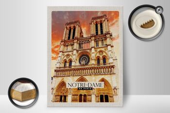 Panneau en bois voyage 30x40cm Notre-Dame de Paris architecture art 2