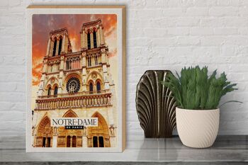 Panneau en bois voyage 30x40cm Notre-Dame de Paris architecture art 3