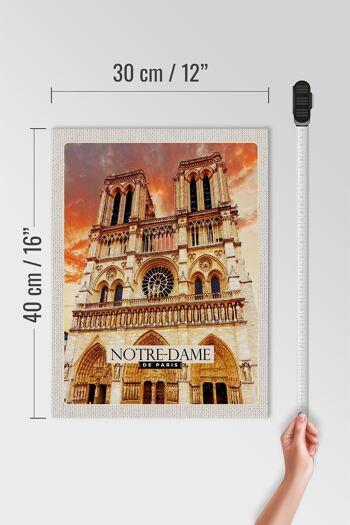 Panneau en bois voyage 30x40cm Notre-Dame de Paris architecture art 4