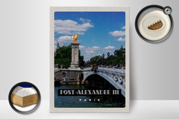 Panneau en bois voyage 30x40cm Pont Alexandre III Paris Tourisme 2