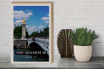 Panneau en bois voyage 30x40cm Pont Alexandre III Paris Tourisme 3